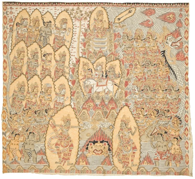 "The Turning of Mount Mandara" .Mangku Mura 1973, natural pigments on cloth, Photo -David Irons