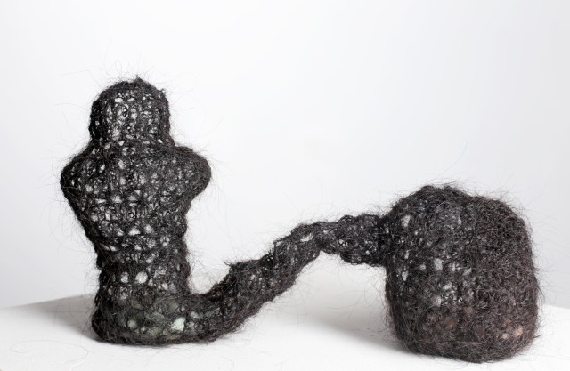 IMHATTHAI SUWWATHANASILP - "MURNI'S TEMPLE" - MIXED MEDIA (human hair, thread, wood, glue) - 31 X 18 X 10 CM Image courtesy of Ketemu Project Space