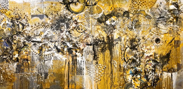 "Shadow Dance" #18, 2017, 200 x 400 cm. Nyoman Erawan. "Linkage" OHD Museum. Image R. Horstman