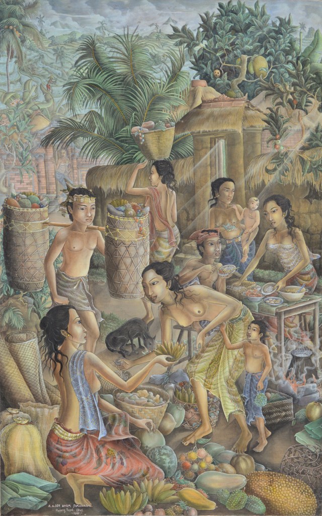 lot#564 Anak Agung Gde Anom Sukawati "Suasana Pasar" Image coutesy Larasati