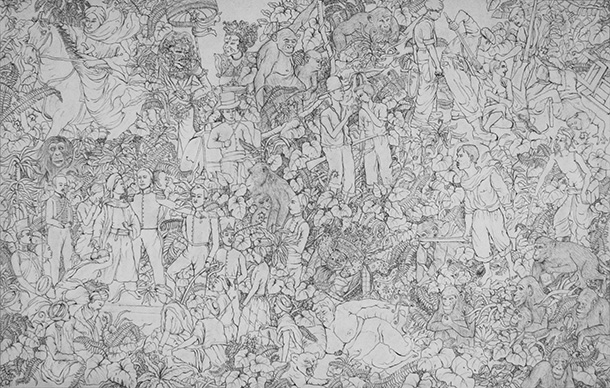 "Paradise Lost" GMY Chinese Ink on Kamasan Canvas 2014