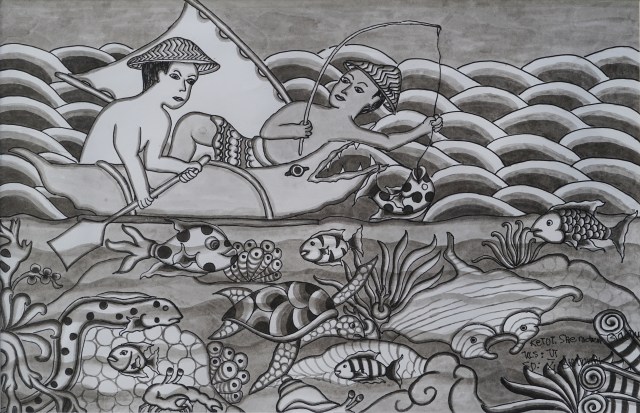 TiTian Prize Childrens Art A- KETUT SANDRA GAUTAMA-NELAYAN-24 X 36 CM