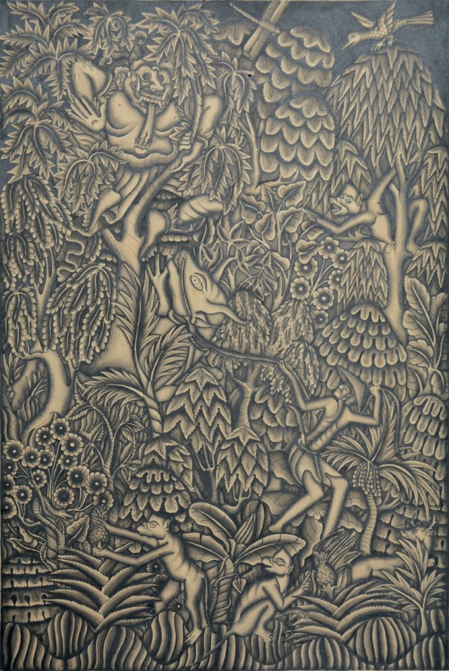 Lot 649 "A God and many animals in a Forest" - I Griem Image Courtesy of Larasati