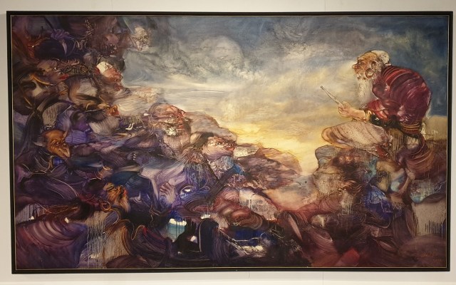 "Dialog" 2005 - Nyoman Sukari, 150 x 250cm, oil on canvas. Image Richard Horstman