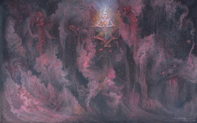 Lot 784 "Mythical Scene" Ketut Budiana. Image coutesy of Larasati Auctioneers